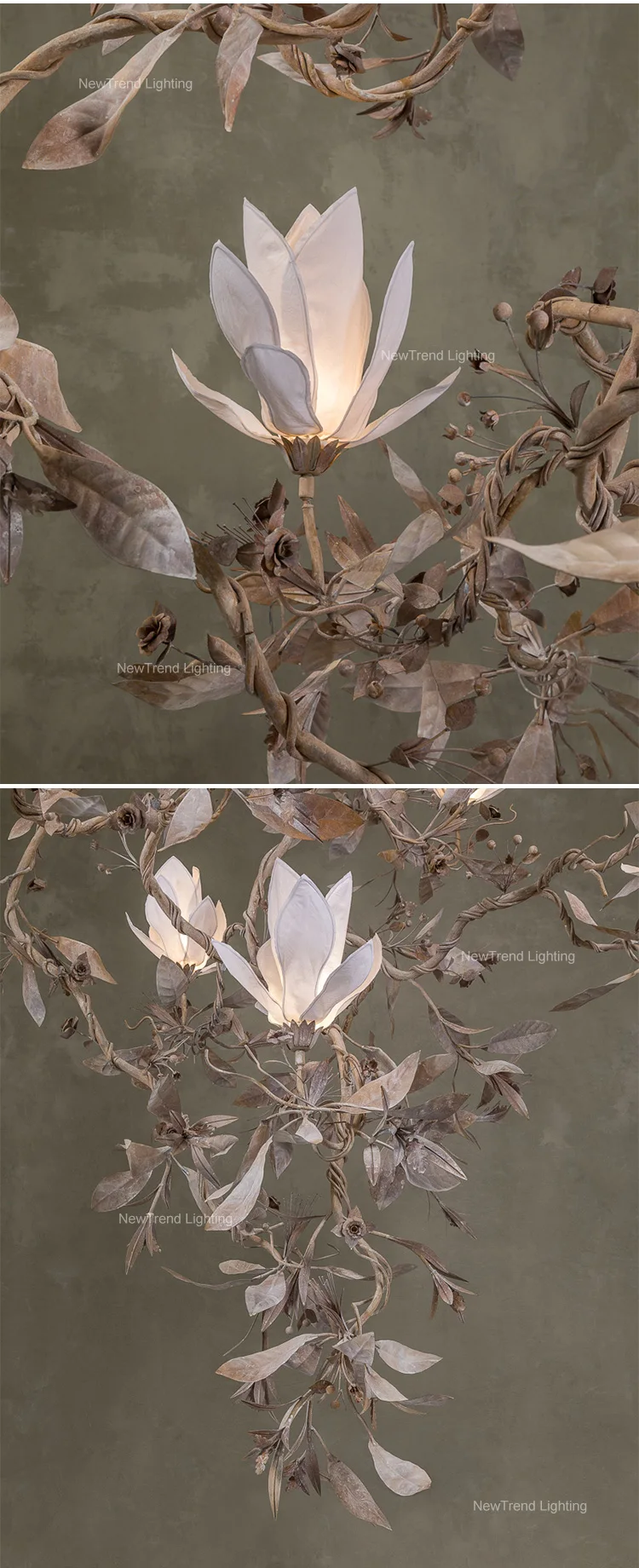 cpl 388 nature style residential decoration indoor hotel lobby staircase villa living room magnolia modern led chandelier pendant light-3