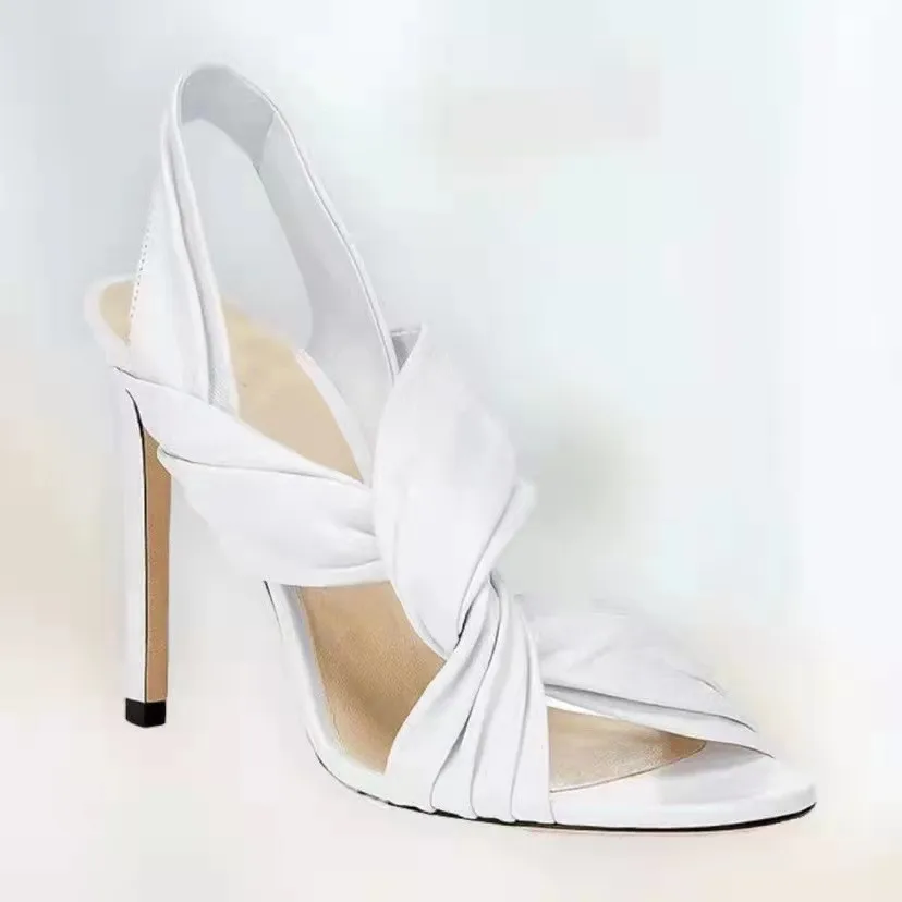 2024 Large Size Summer Sexy Peep-toe Ladies Shoes Lace-up Cross Women Stiletto High Heel Pumps - Image 4