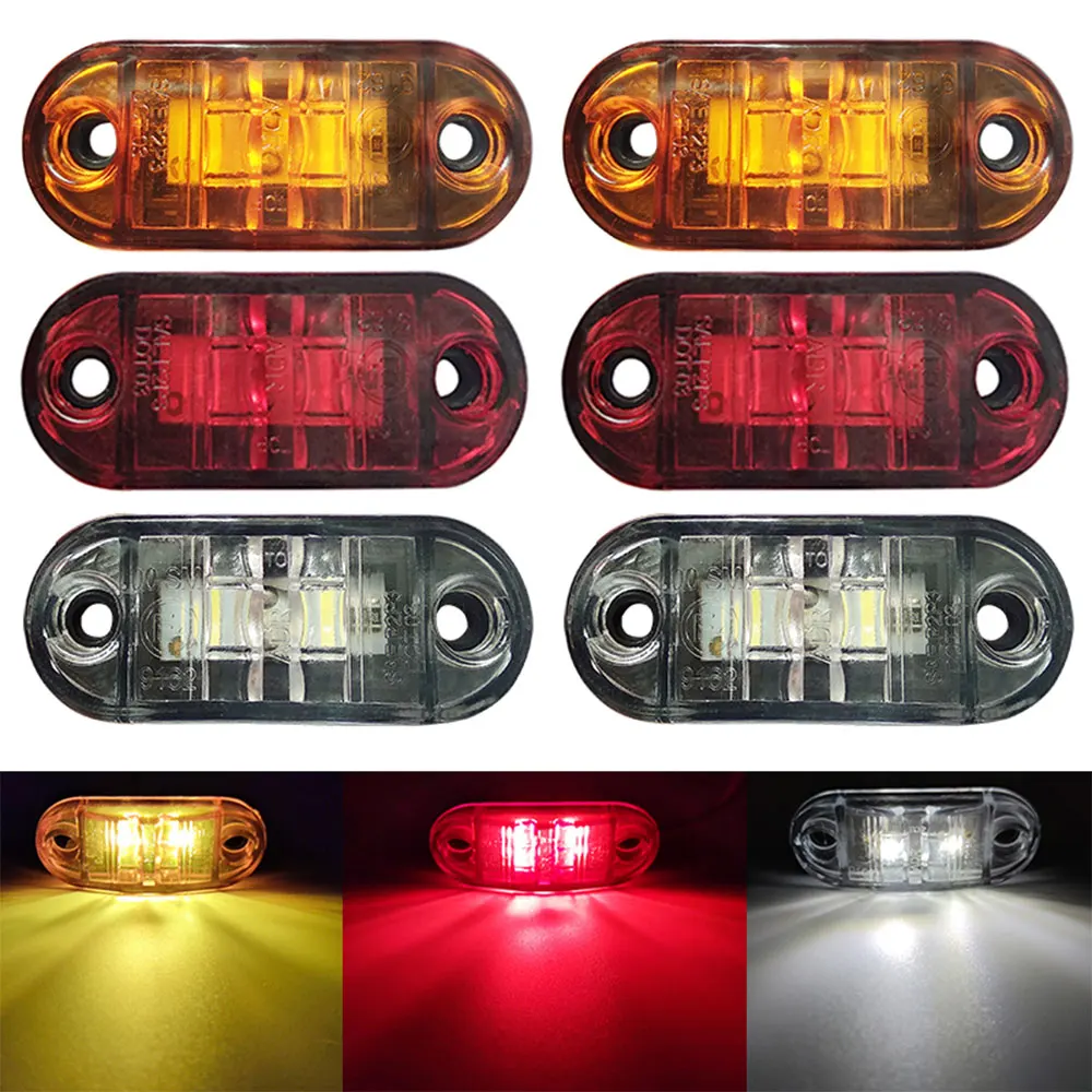 12v 24v Led Side Marker Lights Warning Tail Light Auto Car External ...