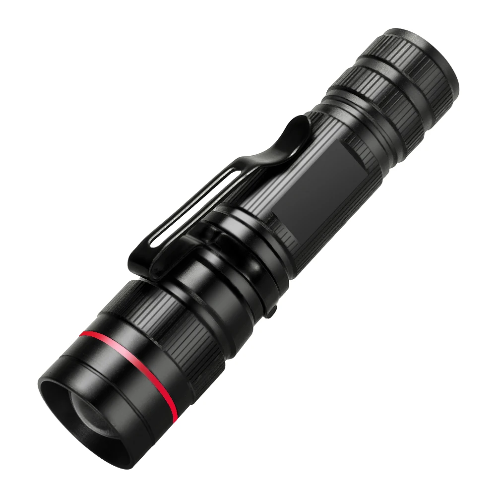 Mini Pocket Flashlight Battery Powered LED Pen Light Clip Tactical