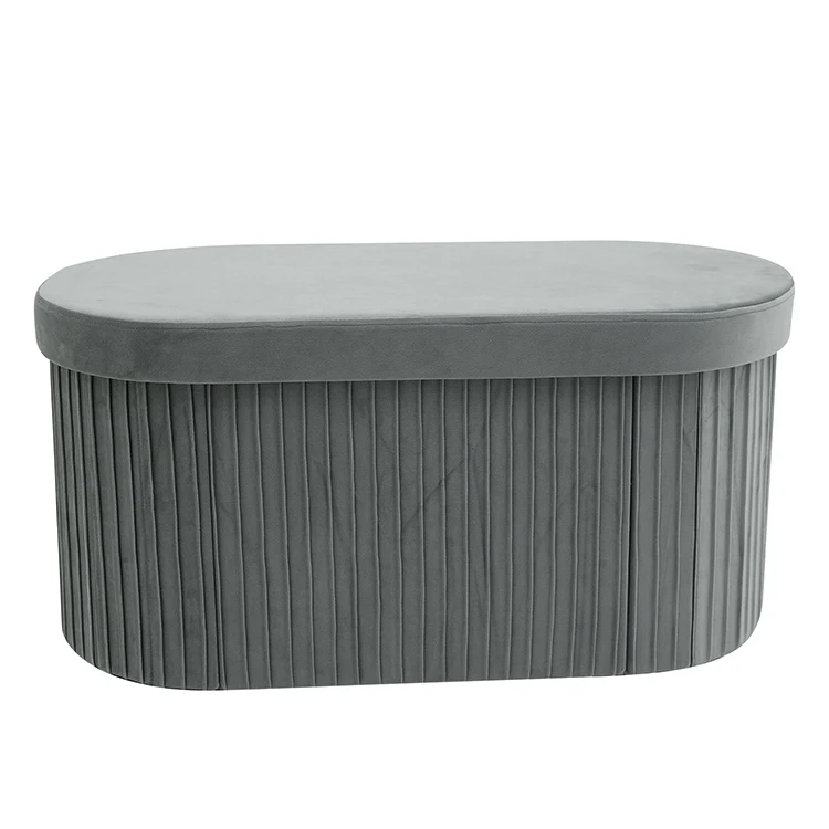 New Arrival Ottoman Folding Storage Bench Ottoman Fabric Stools for Living