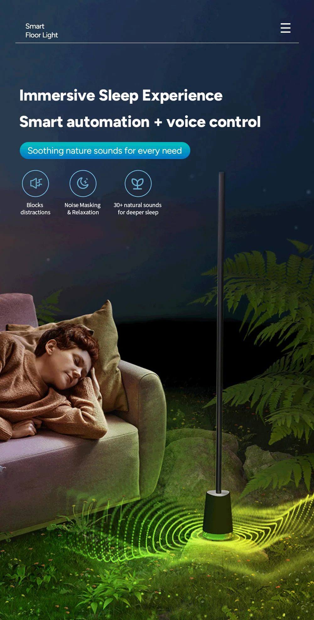 CLLighting1.65M RGBLED Floor LampHiFiSound RF Remote Built-in Speaker，Aluminum Metal Simplicity for Game Environment Decoration