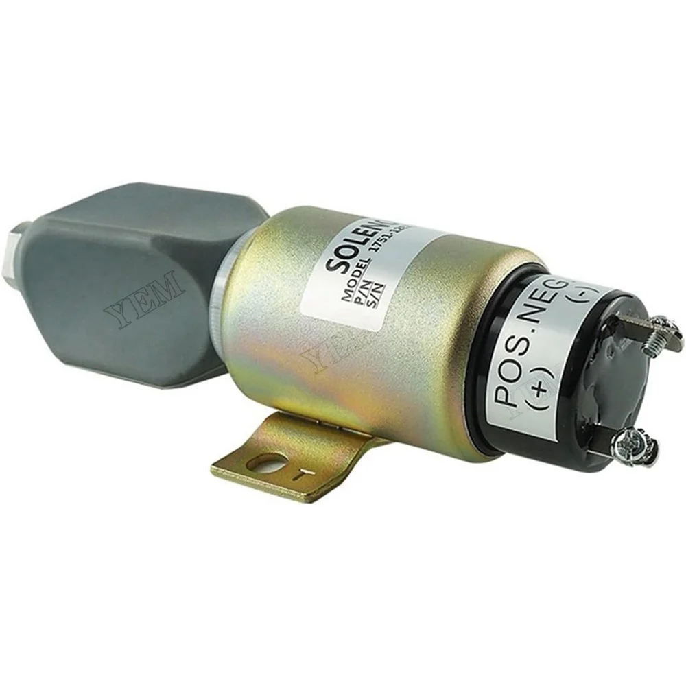 Fuel Shutoff Solenoid 1751-12E7U1B1S5A for Caterpillar CAT Excavator E70B E320 2