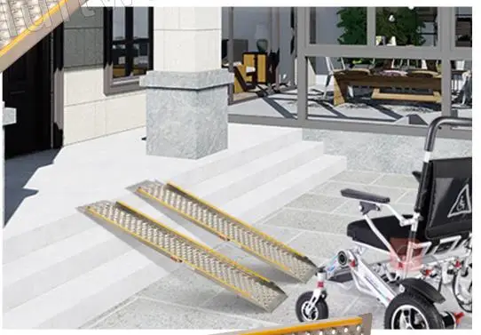Factory Price 1m-2m Threshold Ramp for Wheelchair Aluminum Rampe Lightweight Loading Ramp for Bike Easy to Clean