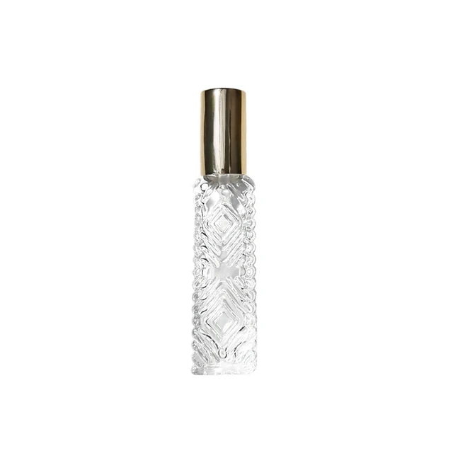 Wholesale 12ml Glass Perfume Bottle with  Rose Gold Aluminum Nozzle Small Empty Perfume Sub Bottles