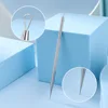 Knitting needle with straight stitches