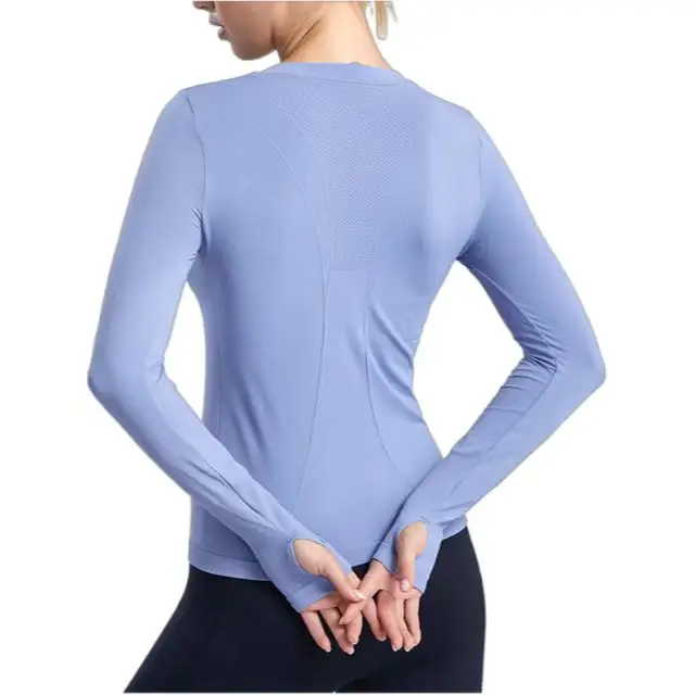 Mesh Breathable Quick Dry Women Yoga Tops Fitness Moisture Wicking Workout Shirt