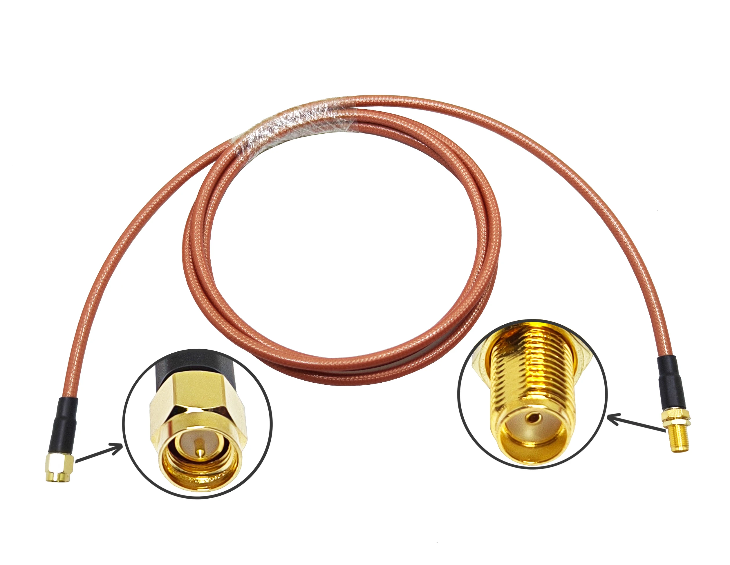 RF-50-Ohm-1,5-m-RG400-Kabelbaugruppe mit SMA-Stecker männlich auf SMA-Buchse Durchsteckmontage