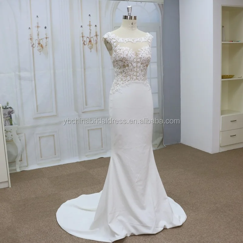 crepe fabric bridesmaid dress