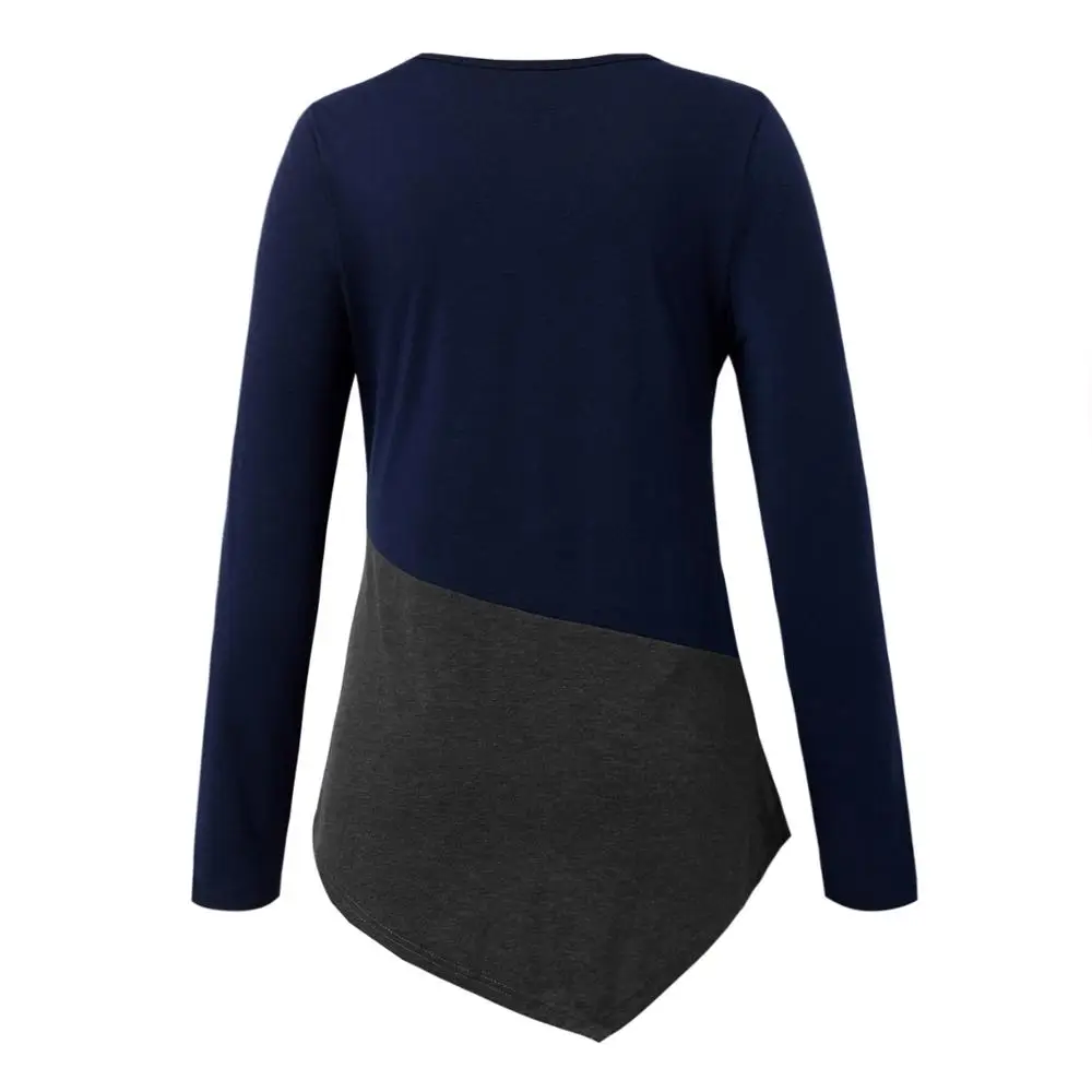 Женская толстовка для кормящих мам Одежда для беременных футболка для грудного вскармливания топы с асимметричным подолом для кормящих мам