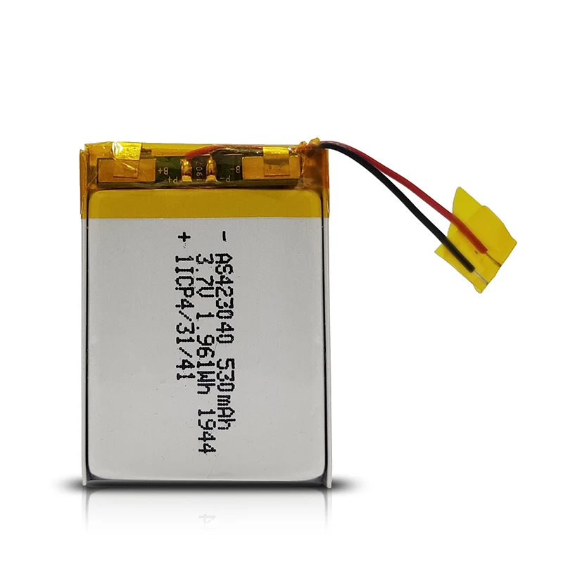 High Quality 530mAh 3.7V Lipo Rechargeable Li-Polymer Battery 423040