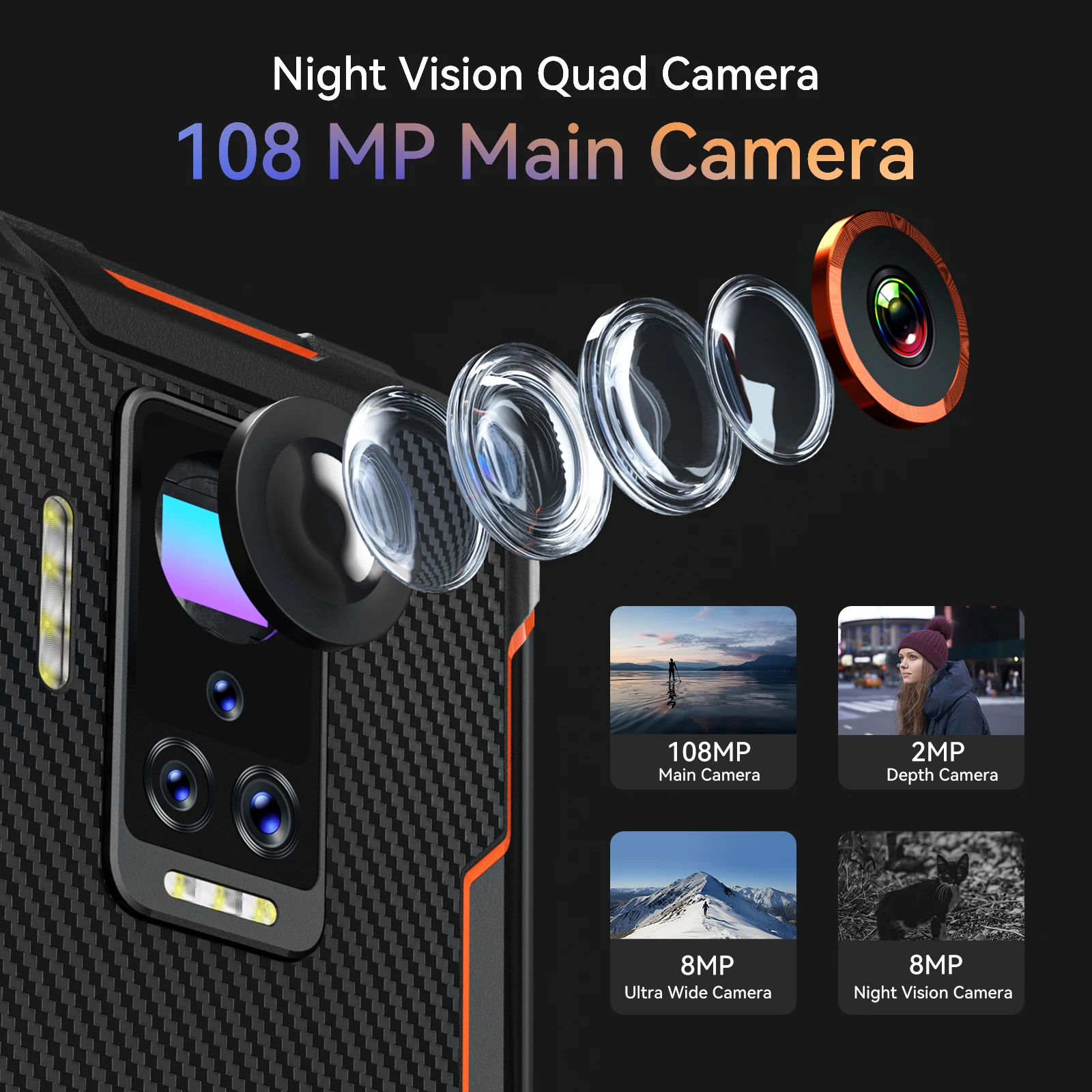 タフネススマホ ZEEKER P10 ZEEKER P10 Rugged Phone - IP69K Waterproof, 108MP Camera