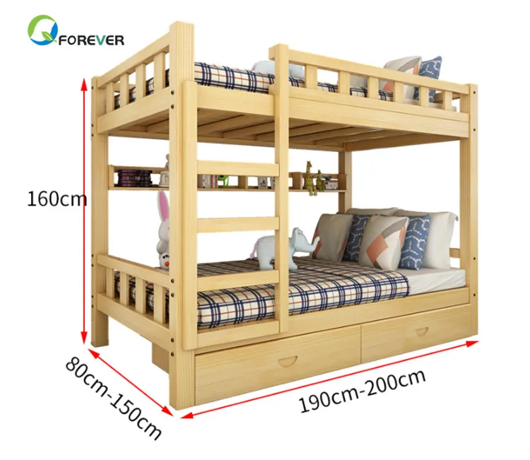 Hot Sale Solid Wood Bed Modern Simple Bunk Bed for Kids