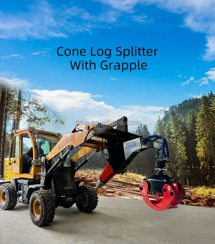 Rima Excavator Log Splitter Firewood Processor Remote Control Buy Skid Steer Log Splitter