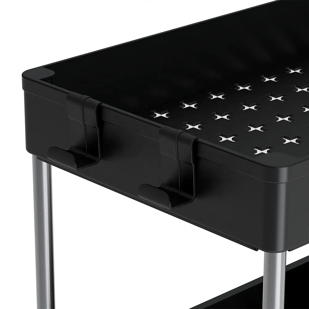 2 Tier Carbon Steel Spice Kitchen Rack Pull Out Sliding Shelf Under Sink Organizer for Kitchen Cabinet Storage Drawer