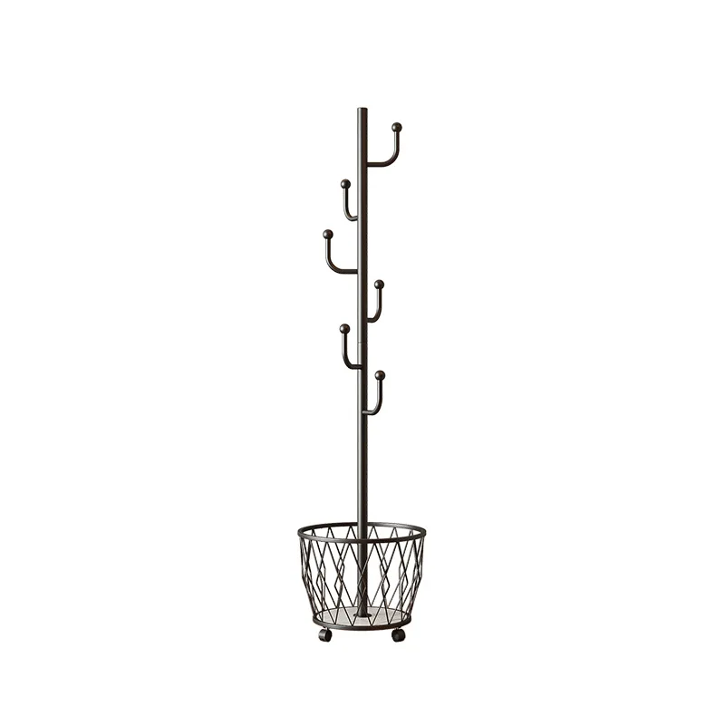 Wholesale Simplicity Metal Standing Floor Clothes Tree With Basket Coat