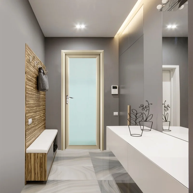 Modern aluminium bathroom swing door