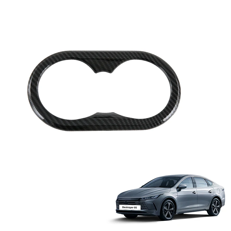Cup Holder Trim for BYD Destroyer 05 Accessories Chazor ABS Carbon Fiber Pattern Water Cup Holder Interior Accessory