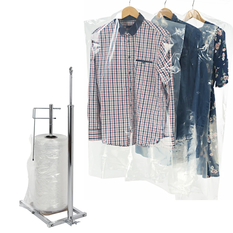 Custom Eco Friendly Poly clear Hanger Transparent Dry Cleaning Plastic Clothes Bag Garment Bag on Rolls for Dry Cleaning Laundry