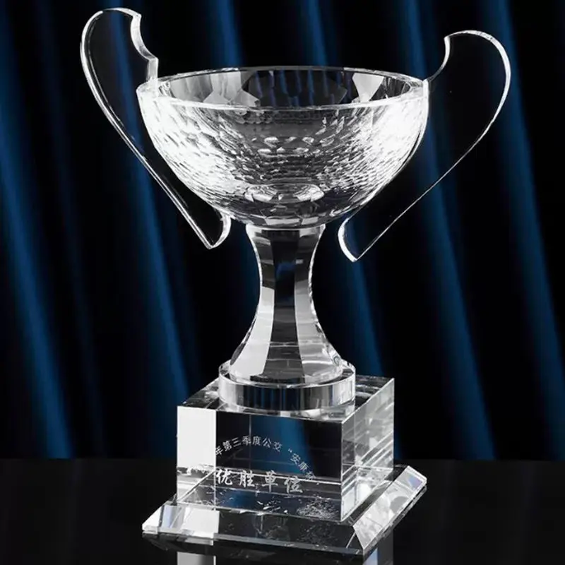 Best Selling 2023 Cup Award Crystal Glass Trophy Award Cup For Sport Event Reward manufacture