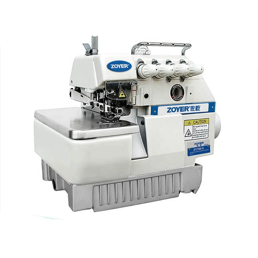 Manual Mini 5 Thread Over Lock ZY766-5 Heavy Duty 5 Thread Overlock Sewing Machine 15mm Max. Sewing Thickness Five Needle 37/44