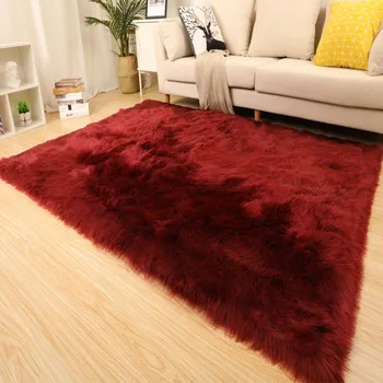 Super Soft Plush Fur Room Area Rug Bedroom Carpet Luxury Faux Fur Sheepskin Carpet Fluffy Faux Fur Rug For Living Room