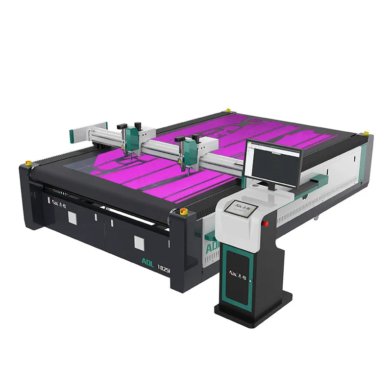 AOL Ultrasonic Driven Rotary Knife Auto Leather Garment Computer Controlled Pvc Fabric Cutter Machines Cnc Table Cutting Machine