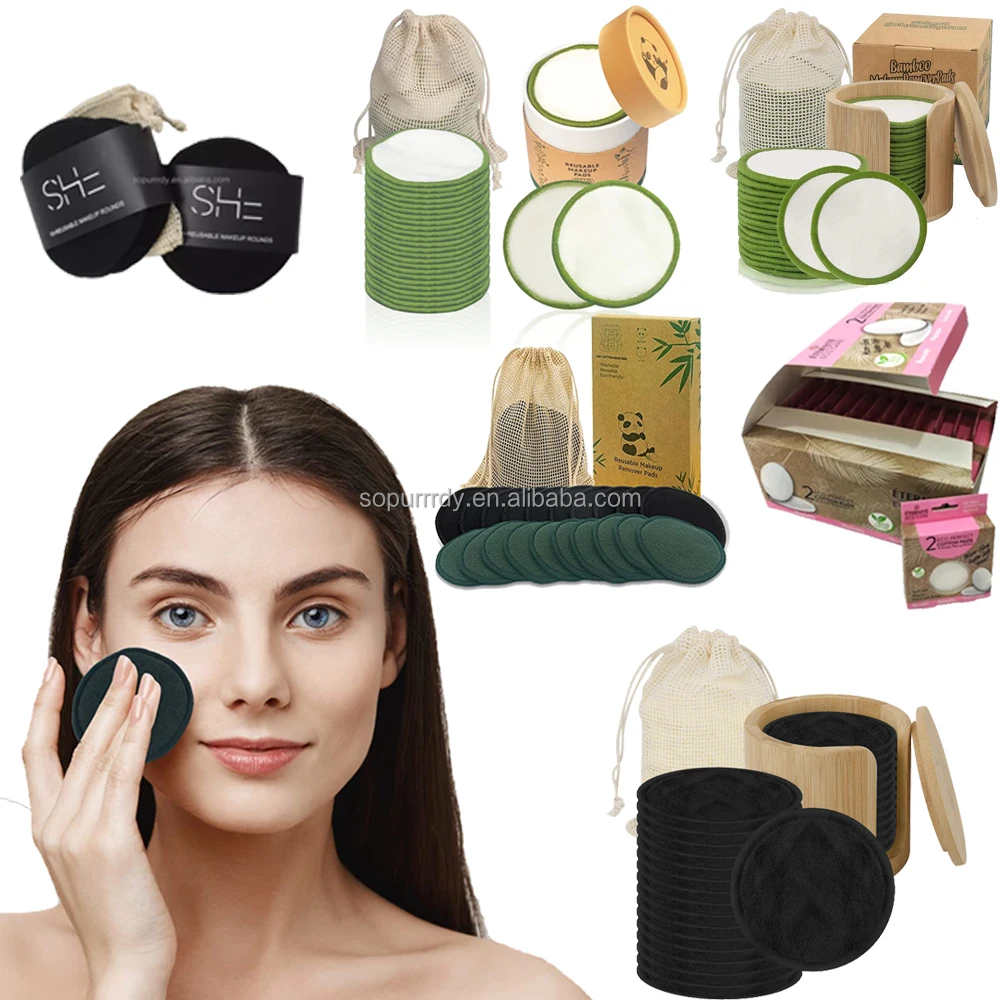 Customized Reusable Facial Cosmetic Bulk Organic Cotton Makeup Remover