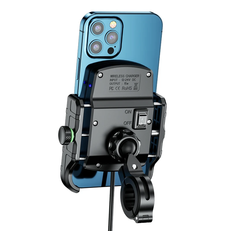 Kewig Motorcycle Phone Mount - Quick Install Handlebar Clamp For 4.0-7.0 Inch Phones