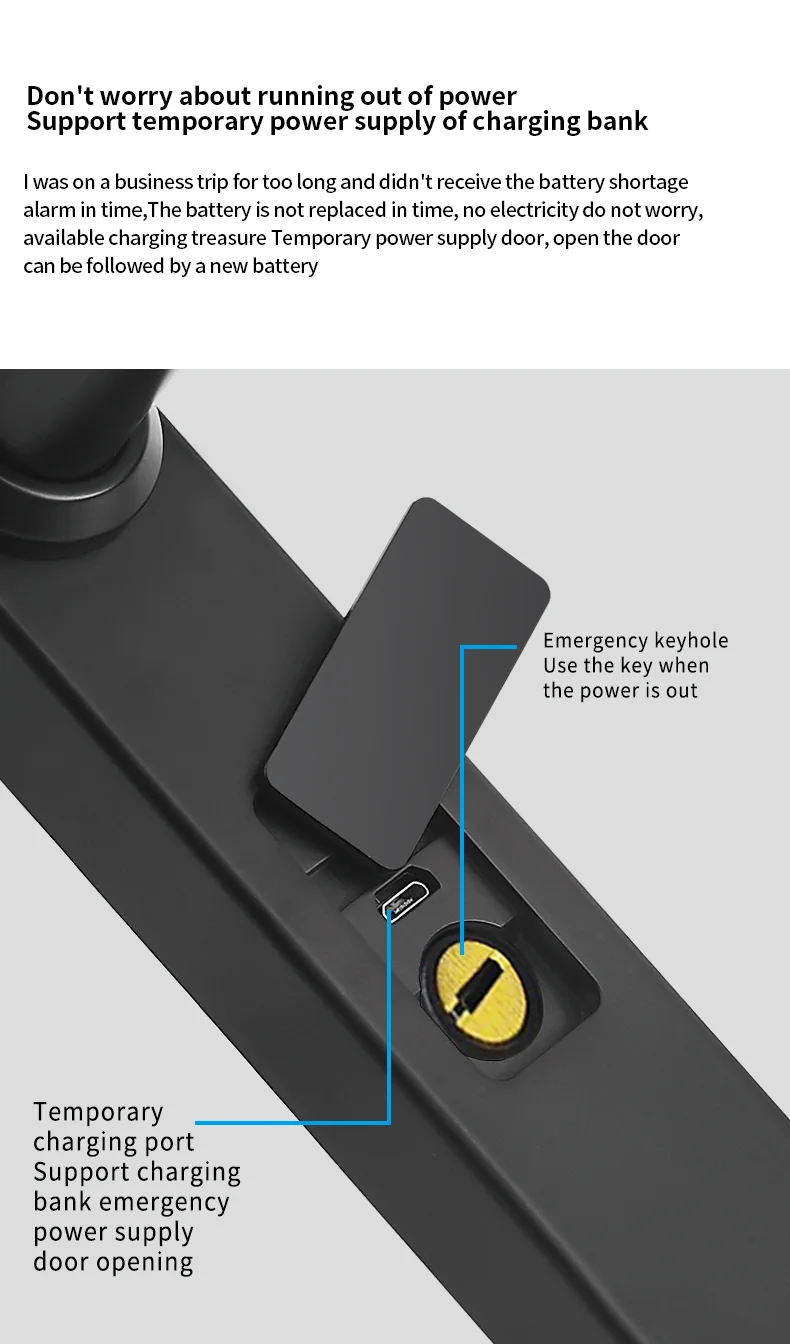 Glomarket Broken Bridge Smart Lock High-end Intelligence Zinc Alloy Tuya Wifi Fingerprint Waterproof Door Lock