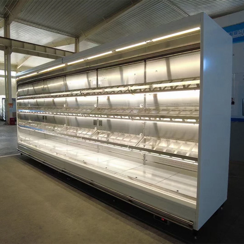 Supermarket Freezer Multideck Refrigerated Open Fridge Fruits Vegetable Display Cooler Showcase Cabinet