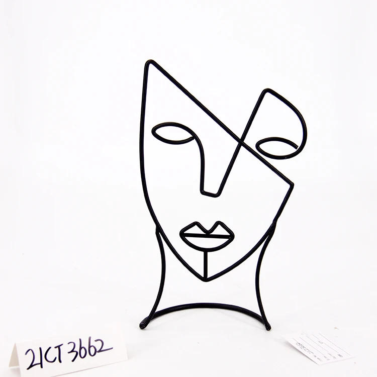 Modern Jewelry Stand Metal Wire Abstract Face Design Jewelry Rack With