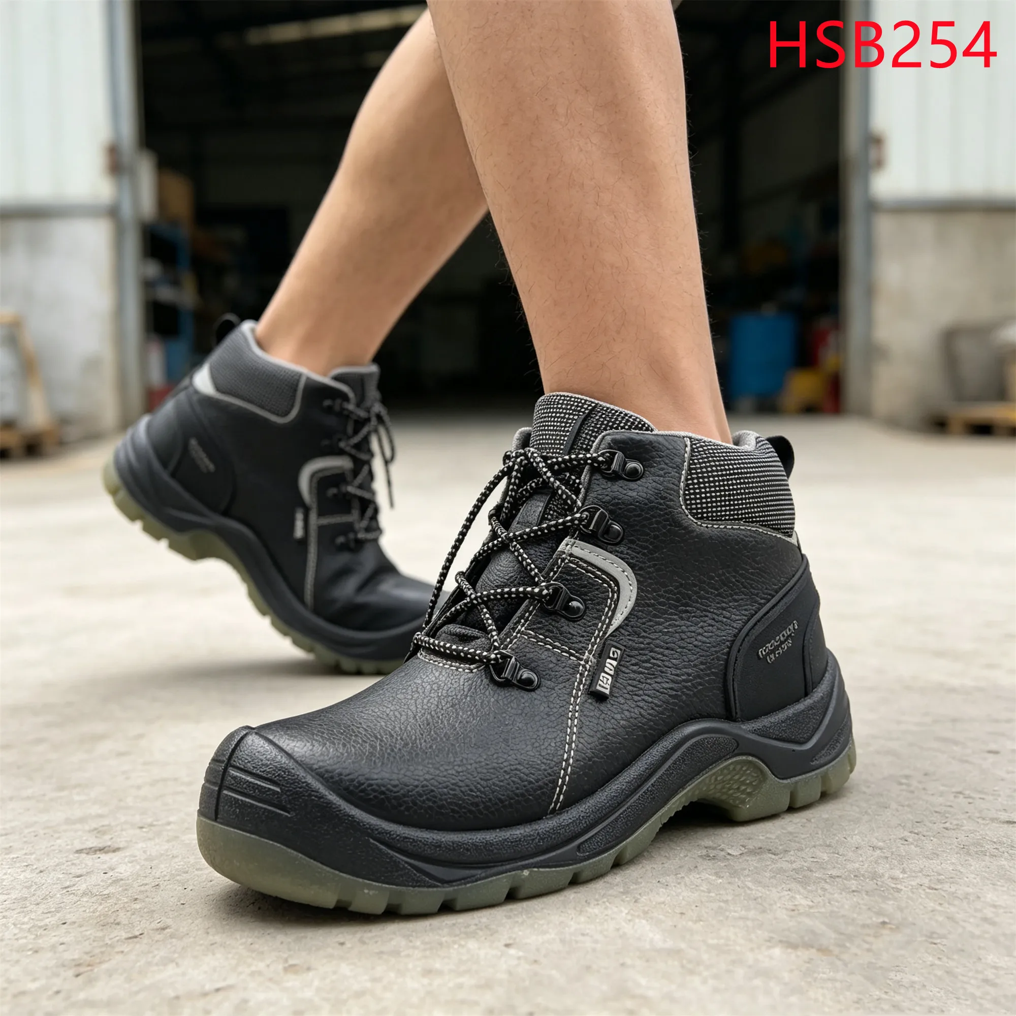 LXG,Automotive Repair Steel Toe Insert S3 Work Boots with Checkered Neckline Logistics Handler Anti-Chemical Safety Shoes HSB254