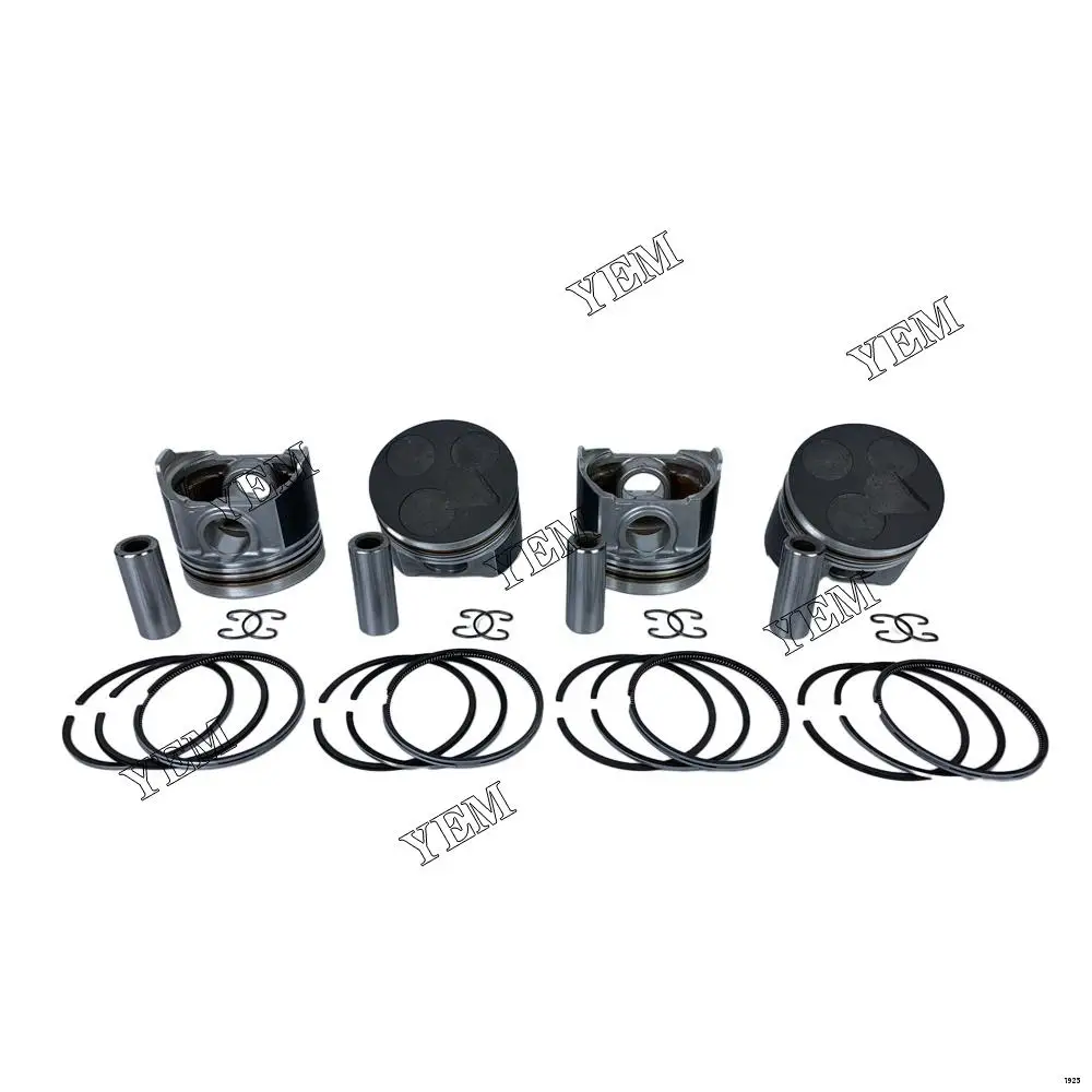 Cylinder Pistons Kit With Rings Fit for Kubota V3600 Excavator Parts