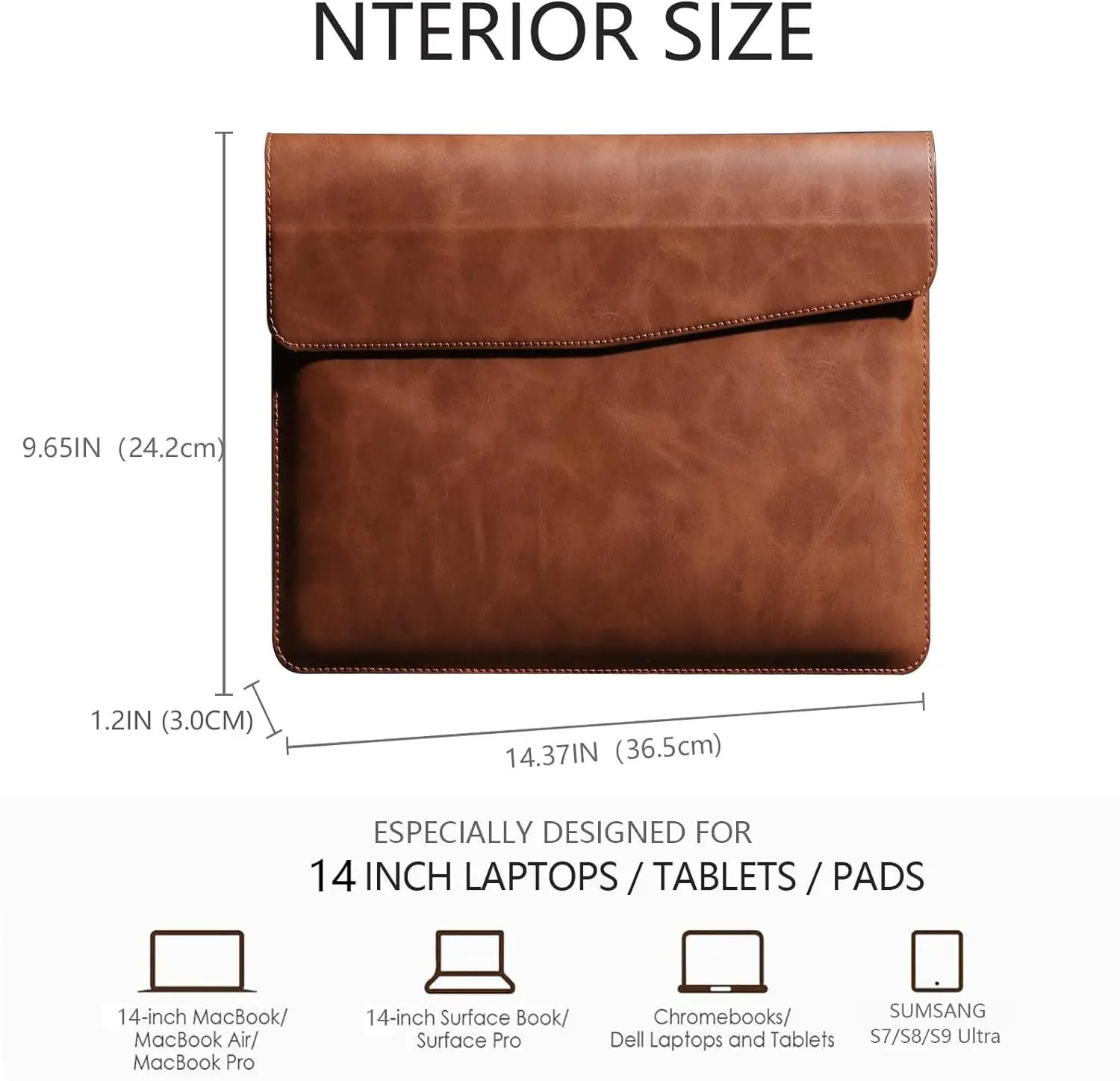 product leather laptop sleeve for macbook pro 14 inch m3 m2 slim durable waterproof protective bag genuine leather cases bags-28