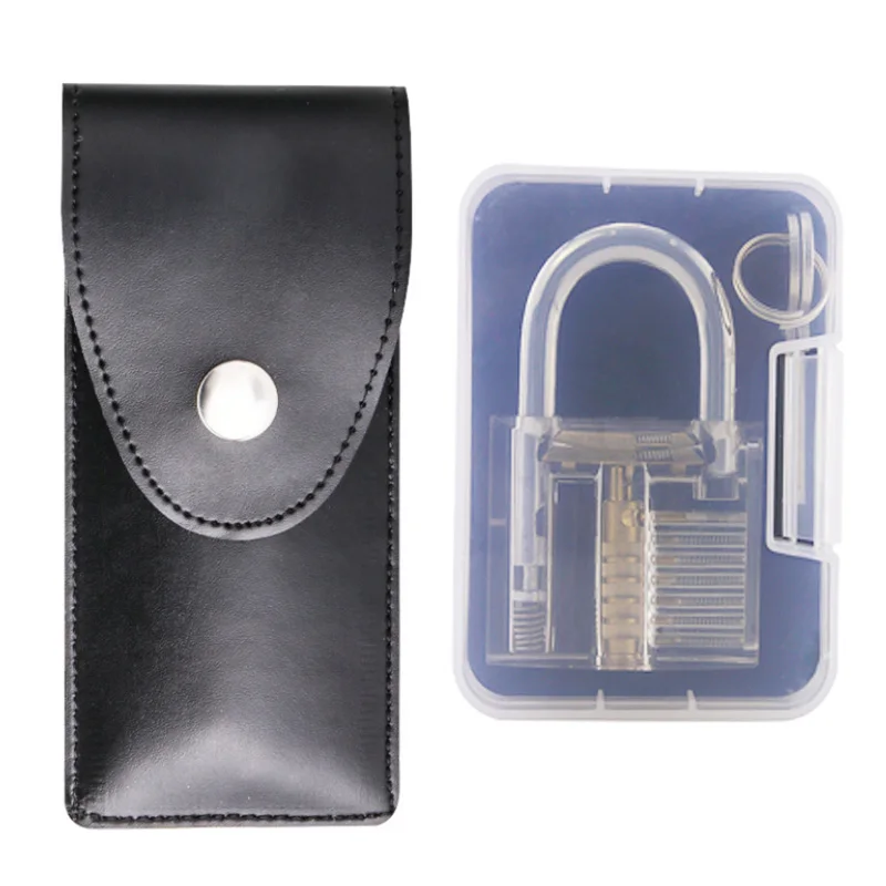 GOSO 12pcs Hook Picks Titanium Lock Pick Sets Broken Key Tools and Transparent Practice Protection Padlock Locksmith Tool