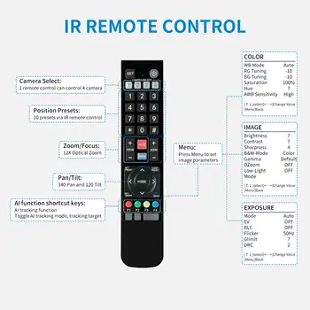FEELWORLD UHD4K12X 4K PTZ Camera with Auto Tracking for Live Streaming Wholesale Supplier Customizable Design Factory Price detail image