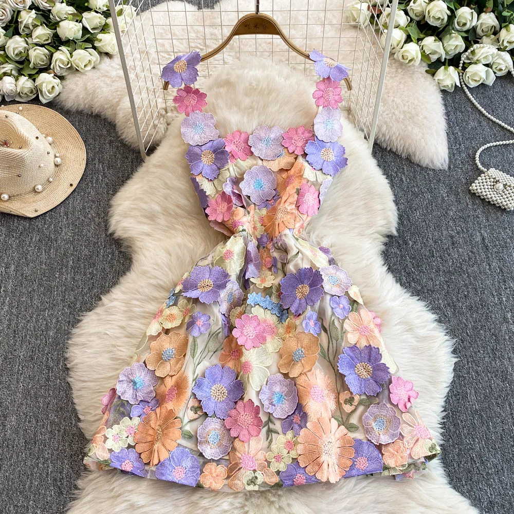 Vintage Dress LW1340 Sheer Mesh 3d Floral Embroidered Slim Fit Women'S  Dress Strapless Cocktail Party Gown Evening Dresses