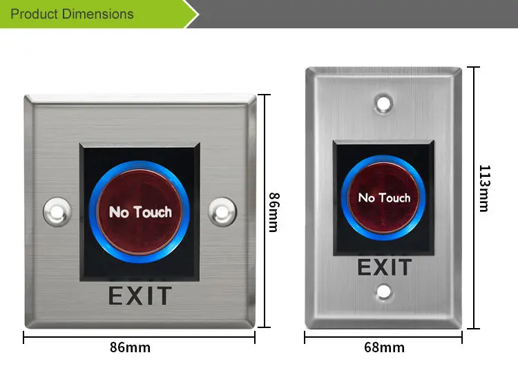 Vians Touchless Exit Button Infrared Sensor for Door Access Control No Touch Exit Release Switch