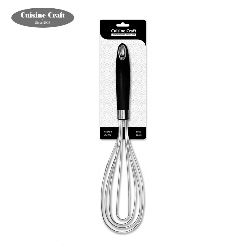 Кухонный инструмент для домашней выпечки, венчик из нержавеющей стали с проволокой 12 дюймов, плоский Миксер для яиц, лучший венчик для взбивания яиц