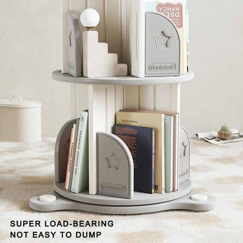 Rotating Diy Room Organization Vertical Bookshelf for Sale Kids Bookshelf Holders Plastic Storage Cabinet Round Bookshelf