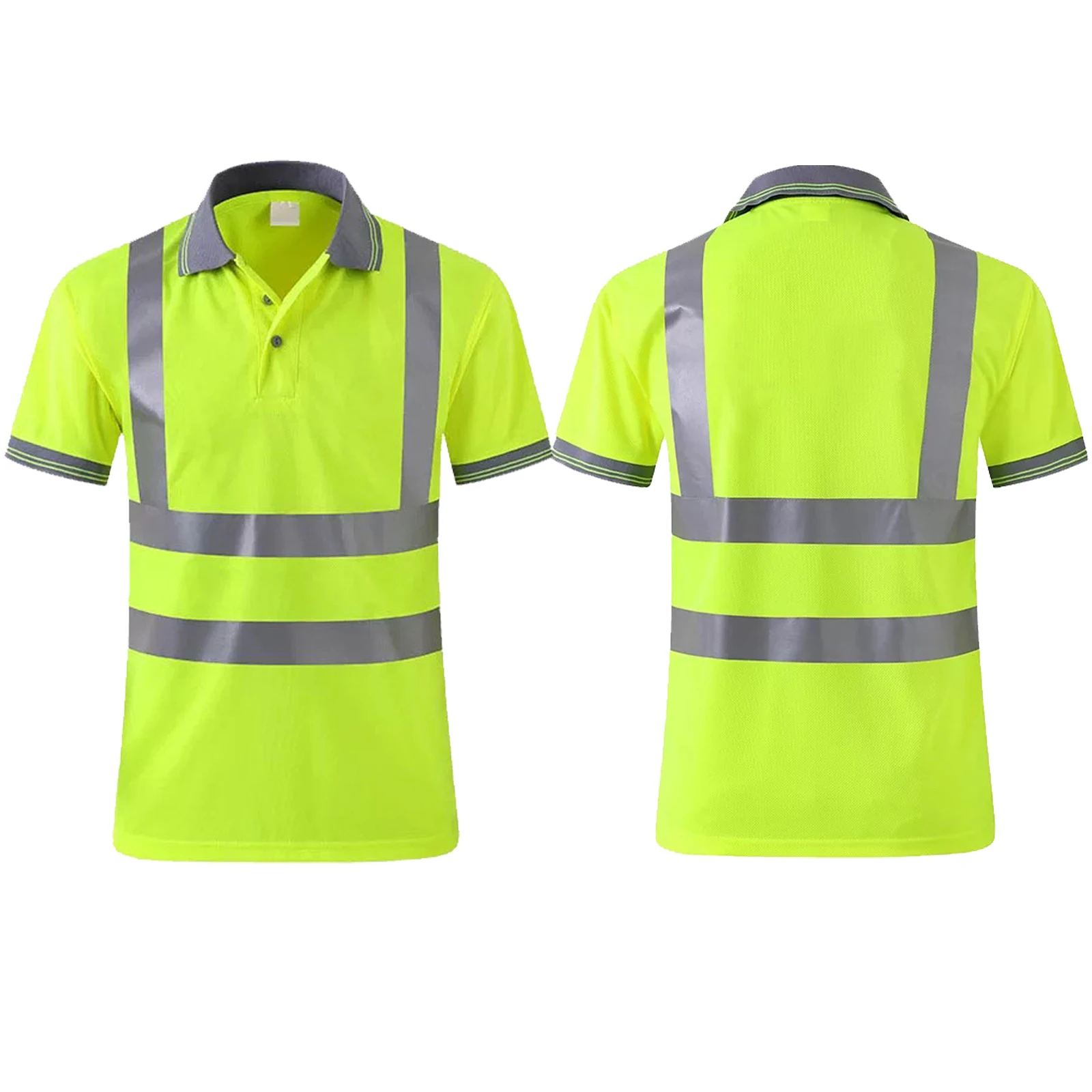 Hi Vis Reflective Safety Short Shirt Men And Woman Unisex Polo Shirts ...