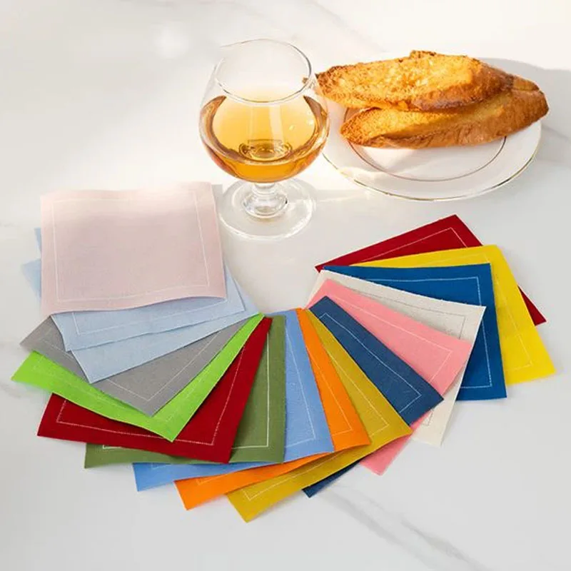 10.7*10.7 Cotton Wedding Napkins Linen Cotton Gauze Tear Off Napkins Eco-friendly Roll Napkins