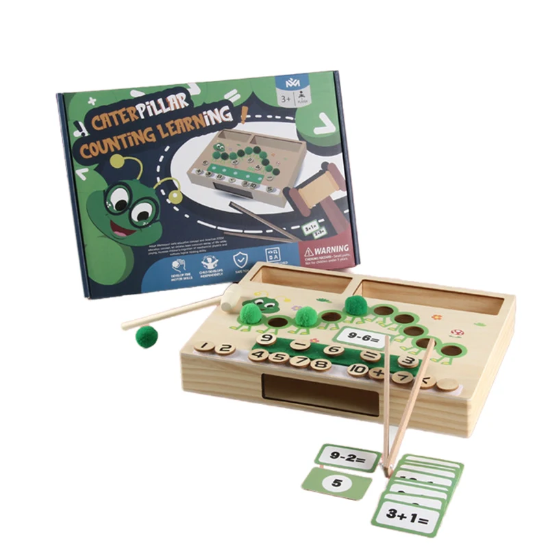 Montessori Caterpillars Mathematics Card Math Game Teaching Aids Toy Edukacyjne zabawki edukacyjne dla dzieci chłopców dziewcząt