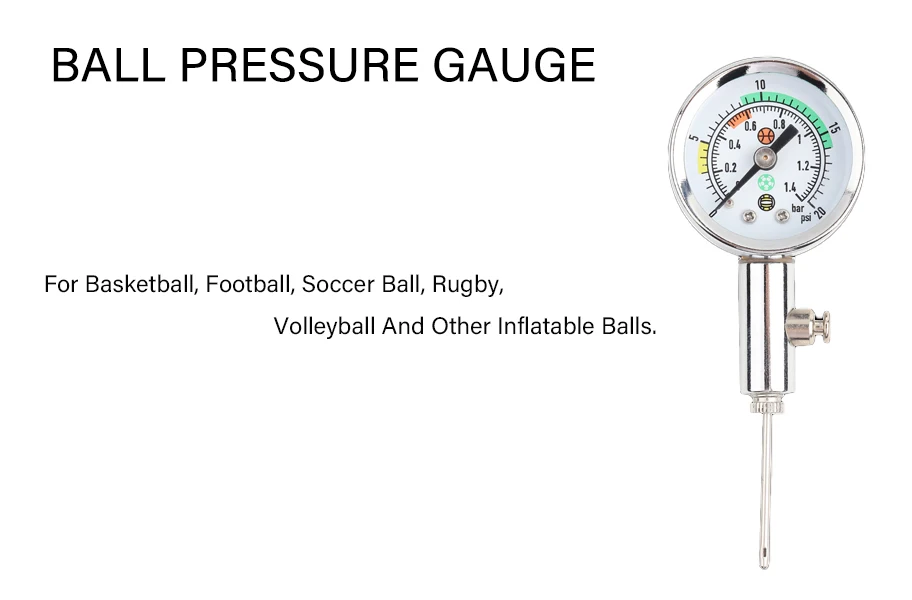 Accurate Ball Pressure Gauge For Basketball Football Volleyball Metal