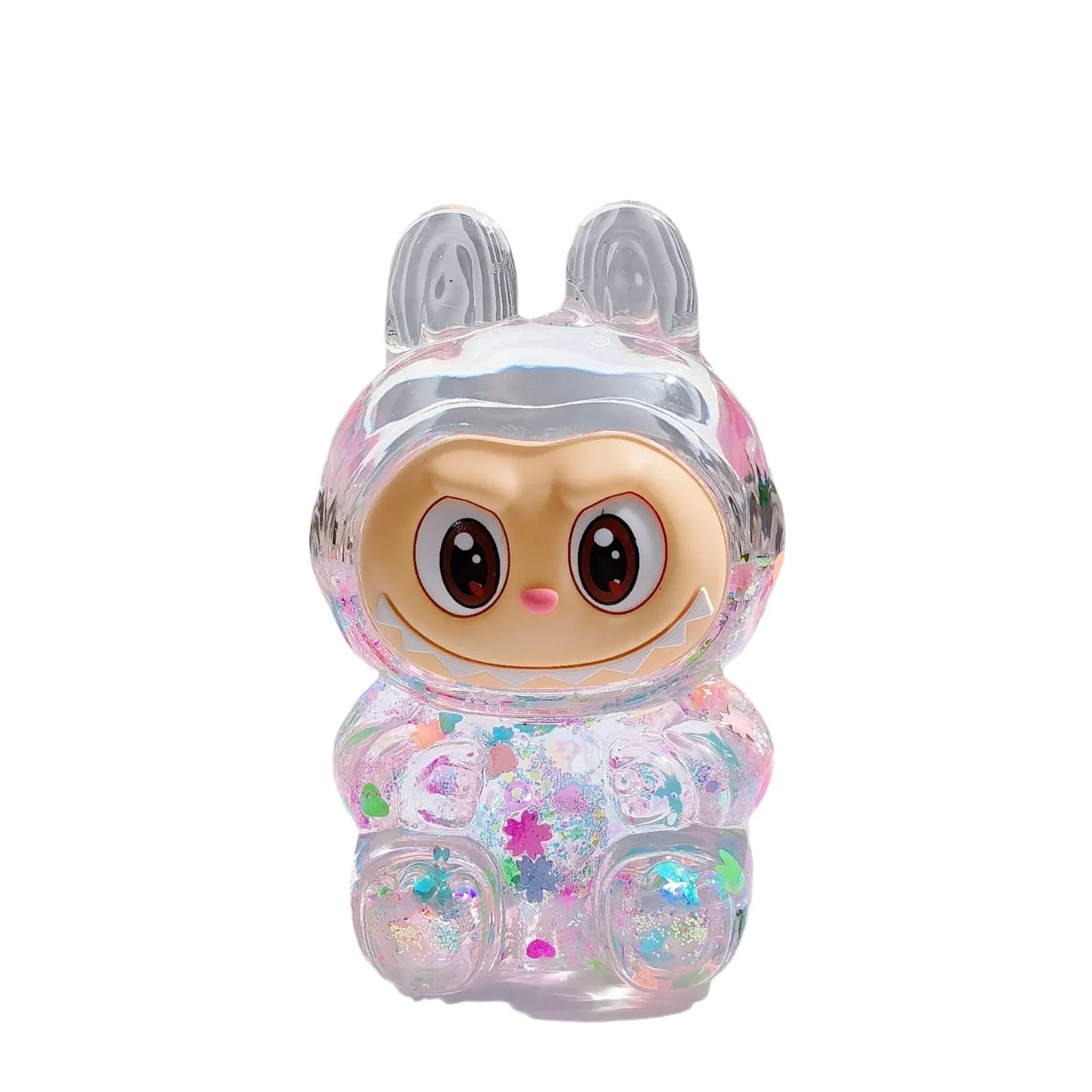 Labubu Beads Large Rabble Creative Into Oil Series Figurine Blind Box Creative Desktop Quicksand Bottle Ornament