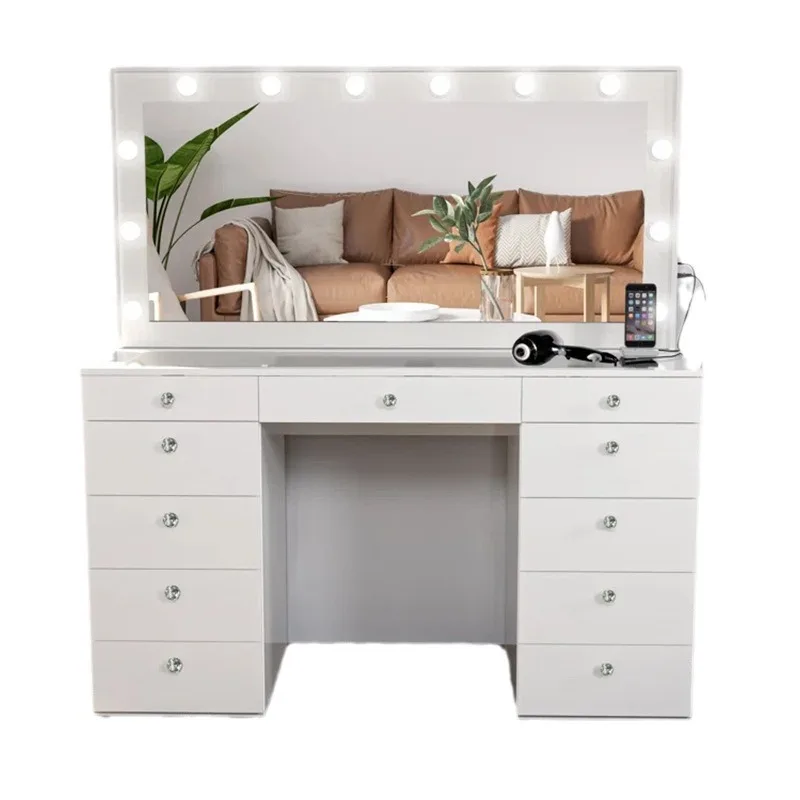 Factory White Bulb Dressing Table Wind Bucket Cabinet Makeup Table Special Photo Studio Dressing Table