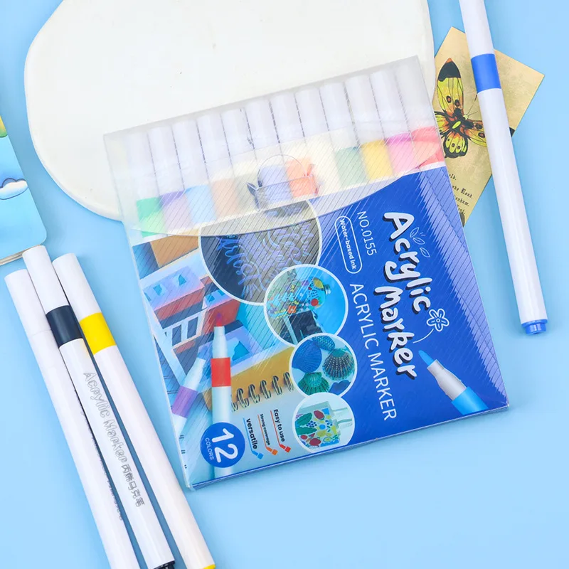Juego de Marcadores Acrílicos para Estudiantes, Específicos para Arte, Dibujo a Mano, Manualidades, No Tóxicos, Lavables, Rotuladores de Acuarela
