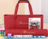 Conjunto de mahjong de 3 piezas, acolchado en rojo alegre con efecto bronceado.
