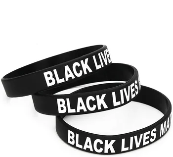 no minimum Black live matters Silicone Wristbands/silicone bangles